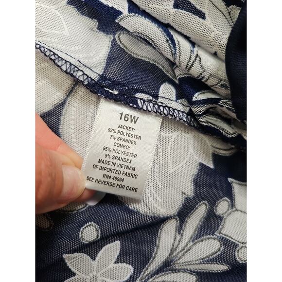 Roz & Ali Dress Womens 2X Dress With Over Shawl Cardigan & Necklace - Picture 7 of 8